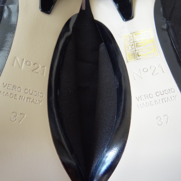 NEW N°21 Pointed Satin Slingback Black Stiletto heel Size 7 - Picture 12 of 14